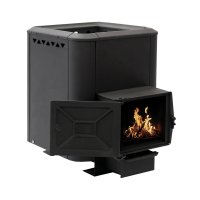 Печь банная чугунная "СИБИРЬ-15". Чугунная дверка с выносным топочным каналом (Конвекционная)