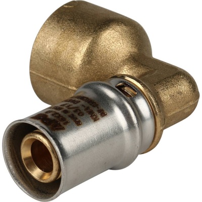 фото STOUT  SFP-0010-001216 Угольник-переходник с внутренней резьбой для металлопластиковых труб прессовой